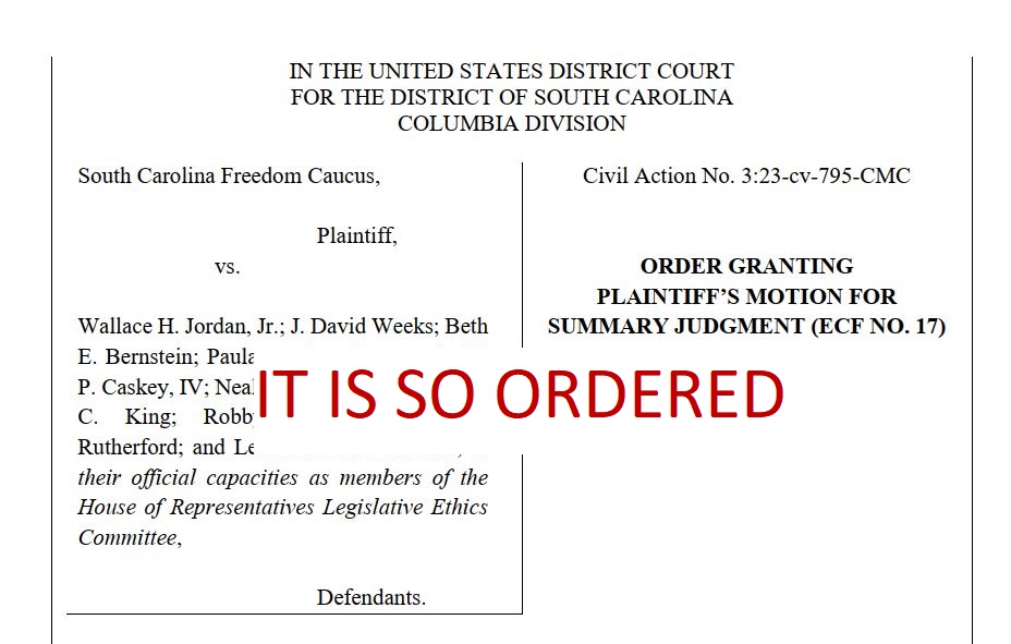Freedom Caucus Wins Lawsuit